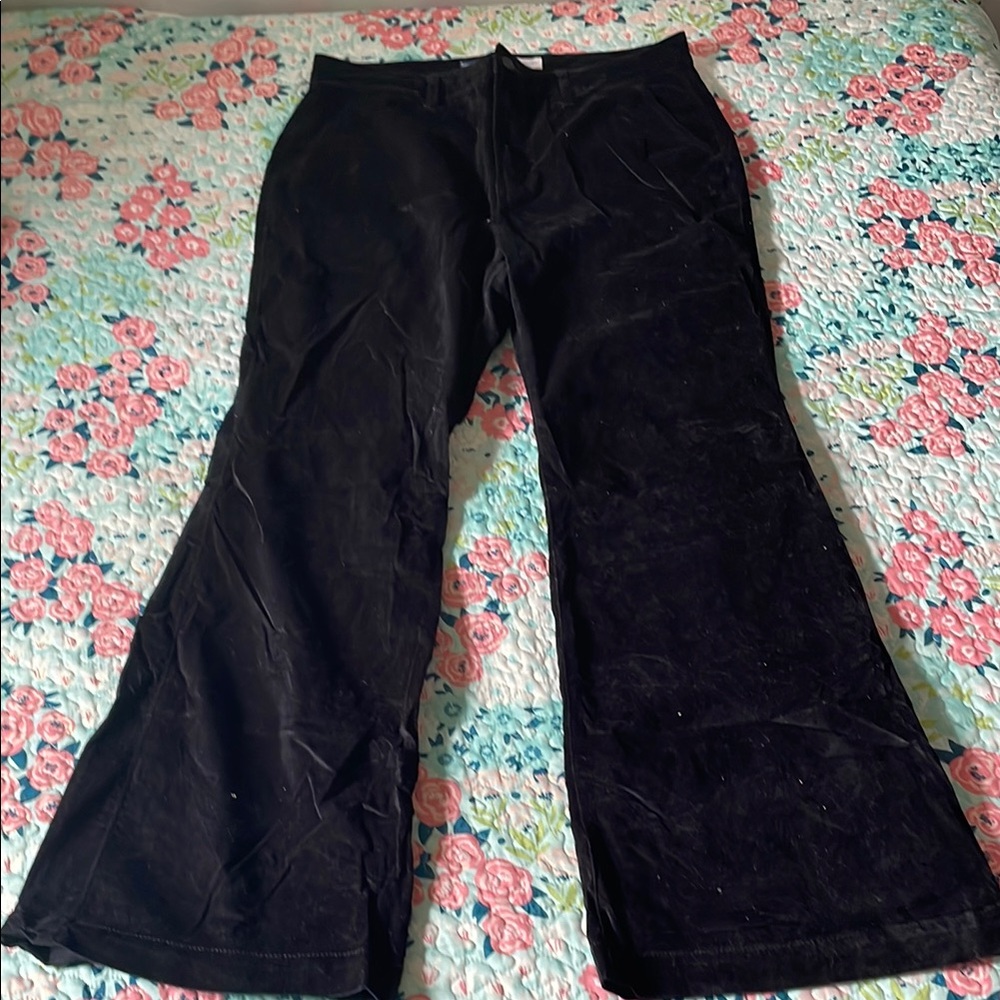Old Navy Black Velvet Pants Extra High Rise